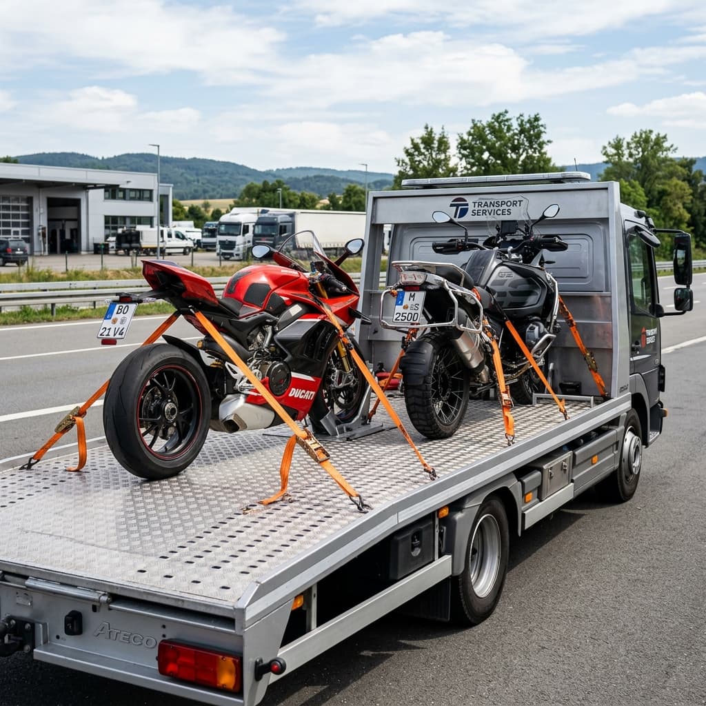 Bezpečná přeprava motocyklů a sportovních aut na plošině KKAUTO.CZ